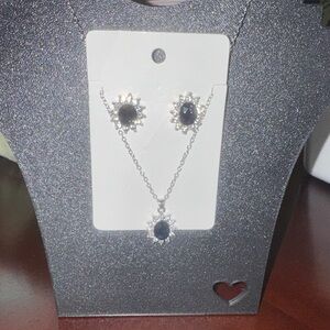 Silver and Blue Jewelry Set